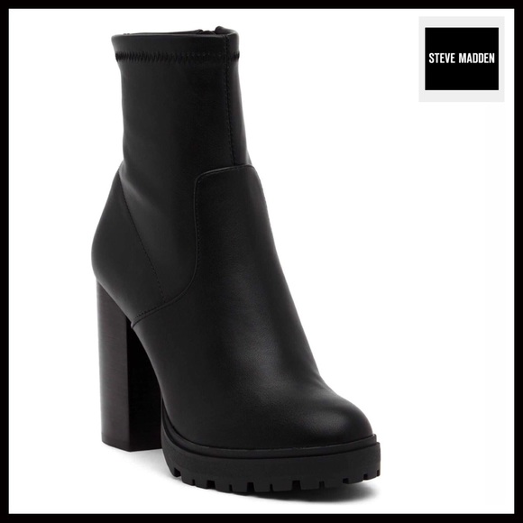 Steve Madden Shoes - STEVE MADDEN BLACK STRETCH HEELED BOOTS